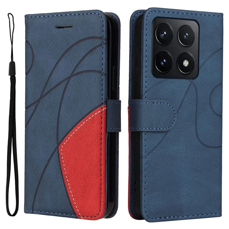 KT Leather Series-1 For Xiaomi 14T Leather Case Color Splicing Phone Cover Wallet Stand