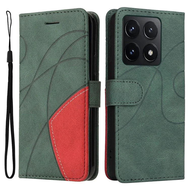 KT Leather Series-1 For Xiaomi 14T Leather Case Color Splicing Phone Cover Wallet Stand