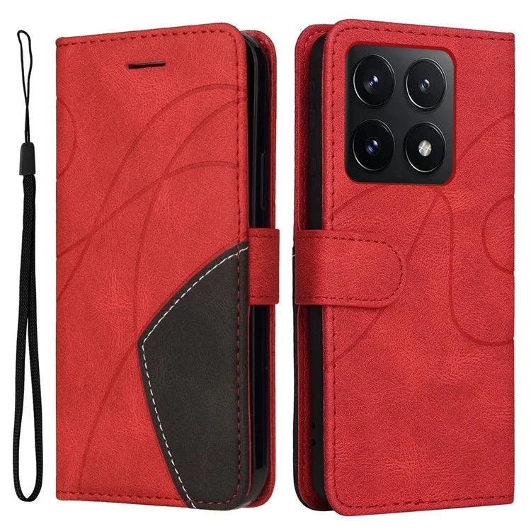 KT Leather Series-1 For Xiaomi 14T Leather Case Color Splicing Phone Cover Wallet Stand