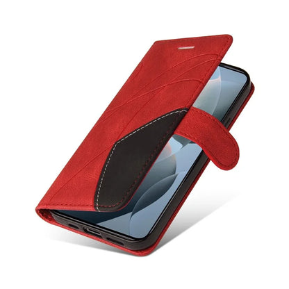 KT Leather Series-1 For Xiaomi 14T Leather Case Color Splicing Phone Cover Wallet Stand
