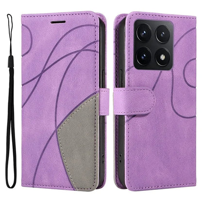 KT Leather Series-1 For Xiaomi 14T Leather Case Color Splicing Phone Cover Wallet Stand