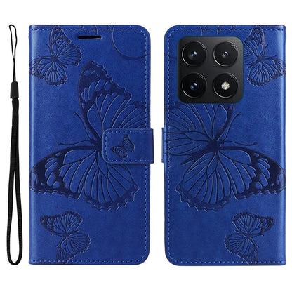 KT Imprinting Flower Series-2 For Xiaomi 14T Case Butterfly Leather Phone Cover