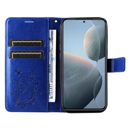 KT Imprinting Flower Series-2 For Xiaomi 14T Case Butterfly Leather Phone Cover