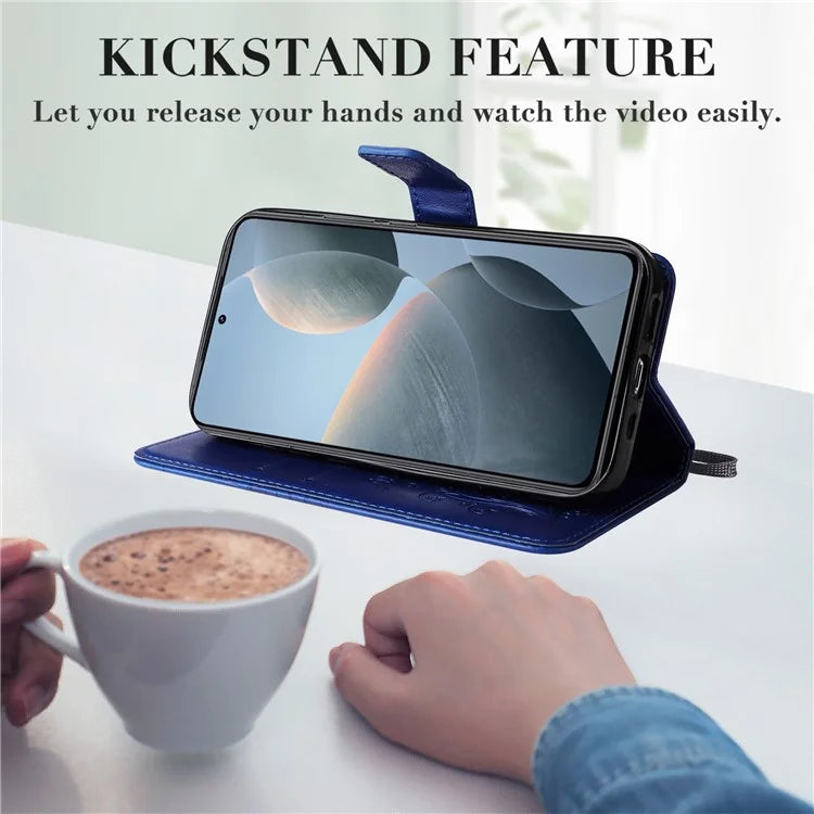 KT Imprinting Flower Series-2 For Xiaomi 14T Case Butterfly Leather Phone Cover