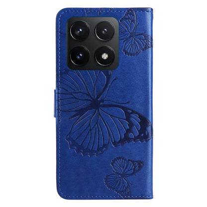 KT Imprinting Flower Series-2 For Xiaomi 14T Case Butterfly Leather Phone Cover