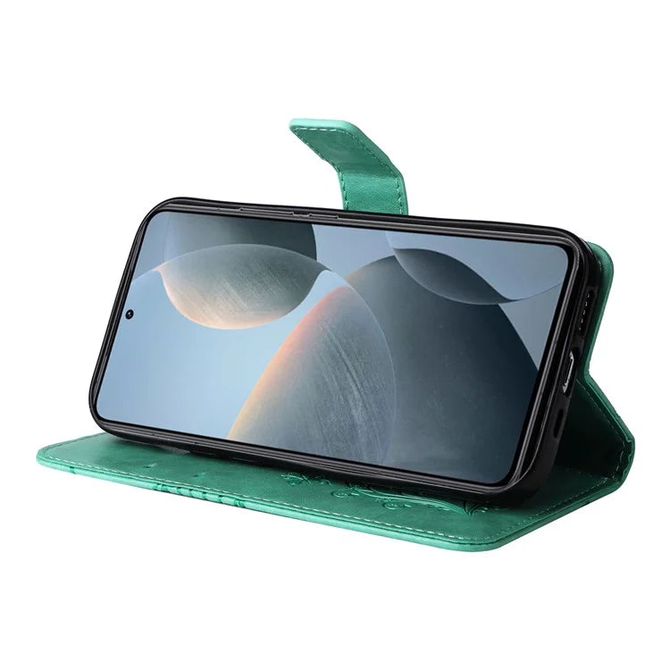 KT Imprinting Flower Series-2 For Xiaomi 14T Case Butterfly Leather Phone Cover
