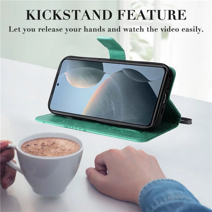 KT Imprinting Flower Series-2 For Xiaomi 14T Case Butterfly Leather Phone Cover