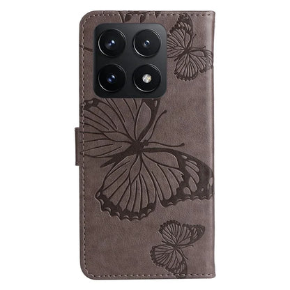 KT Imprinting Flower Series-2 For Xiaomi 14T Case Butterfly Leather Phone Cover