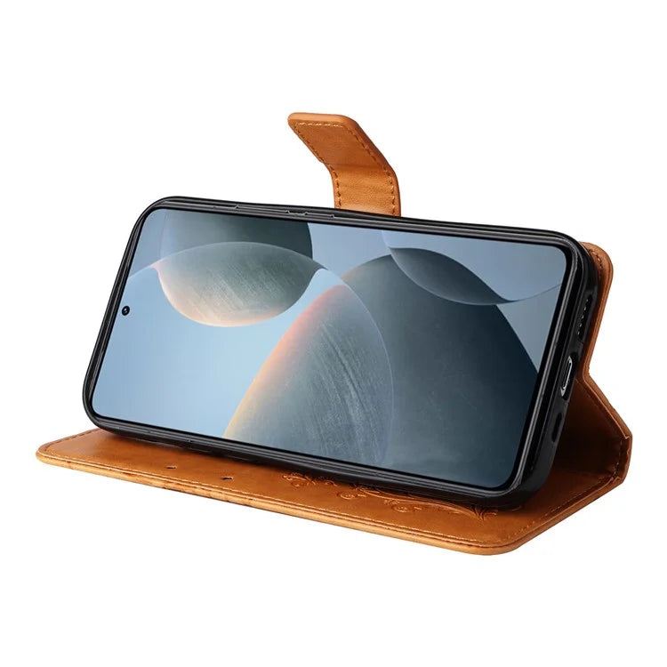 KT Imprinting Flower Series-2 For Xiaomi 14T Case Butterfly Leather Phone Cover