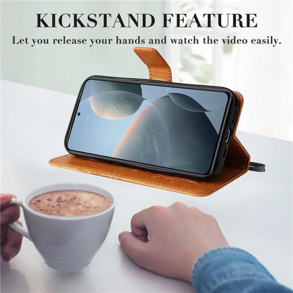 KT Imprinting Flower Series-2 For Xiaomi 14T Case Butterfly Leather Phone Cover