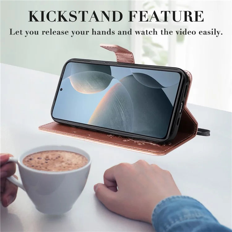 KT Imprinting Flower Series-2 For Xiaomi 14T Case Butterfly Leather Phone Cover