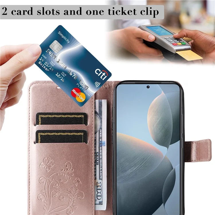 KT Imprinting Flower Series-2 For Xiaomi 14T Case Butterfly Leather Phone Cover