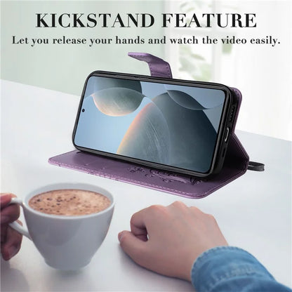 KT Imprinting Flower Series-2 For Xiaomi 14T Case Butterfly Leather Phone Cover