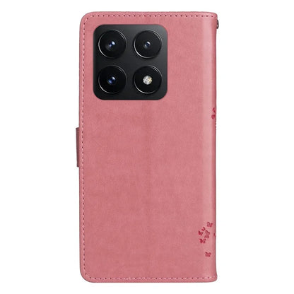 KT Imprinting Flower Series-3 For Xiaomi 14T Case Cat Tree Pattern Flip Leather Phone Cover
