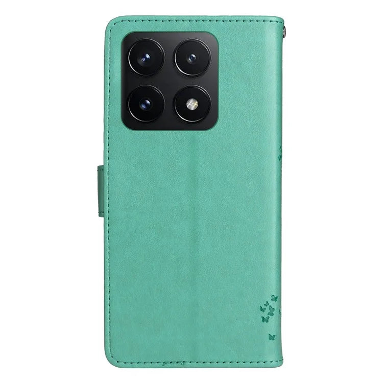 KT Imprinting Flower Series-3 For Xiaomi 14T Case Cat Tree Pattern Flip Leather Phone Cover