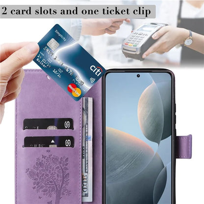 KT Imprinting Flower Series-3 For Xiaomi 14T Case Cat Tree Pattern Flip Leather Phone Cover