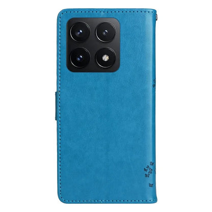 KT Imprinting Flower Series-3 For Xiaomi 14T Case Cat Tree Pattern Flip Leather Phone Cover