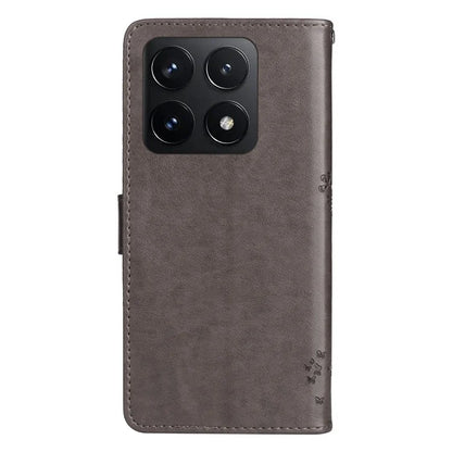 KT Imprinting Flower Series-3 For Xiaomi 14T Case Cat Tree Pattern Flip Leather Phone Cover
