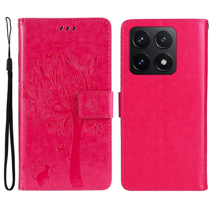KT Imprinting Flower Series-3 For Xiaomi 14T Case Cat Tree Pattern Flip Leather Phone Cover