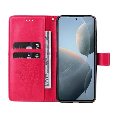 KT Imprinting Flower Series-3 For Xiaomi 14T Case Cat Tree Pattern Flip Leather Phone Cover