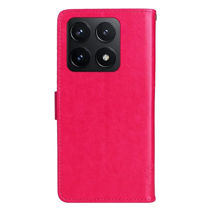 KT Imprinting Flower Series-3 For Xiaomi 14T Case Cat Tree Pattern Flip Leather Phone Cover