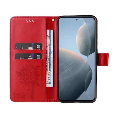 KT Imprinting Flower Series-3 For Xiaomi 14T Case Cat Tree Pattern Flip Leather Phone Cover