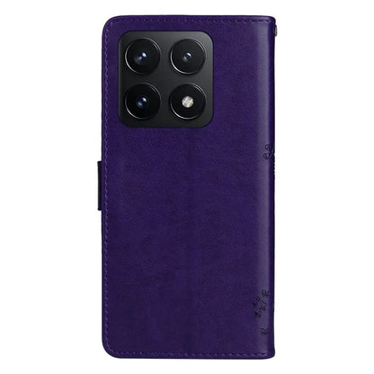 KT Imprinting Flower Series-3 For Xiaomi 14T Case Cat Tree Pattern Flip Leather Phone Cover