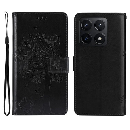 KT Imprinting Flower Series-3 For Xiaomi 14T Case Cat Tree Pattern Flip Leather Phone Cover