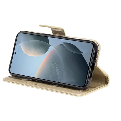 KT Imprinting Flower Series-3 For Xiaomi 14T Case Cat Tree Pattern Flip Leather Phone Cover