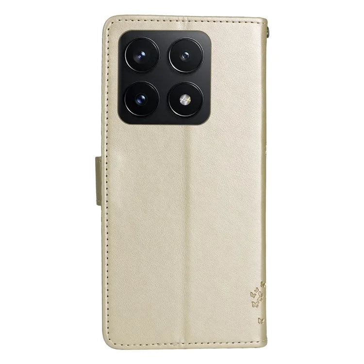 KT Imprinting Flower Series-3 For Xiaomi 14T Case Cat Tree Pattern Flip Leather Phone Cover