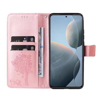 KT Imprinting Flower Series-3 For Xiaomi 14T Case Cat Tree Pattern Flip Leather Phone Cover