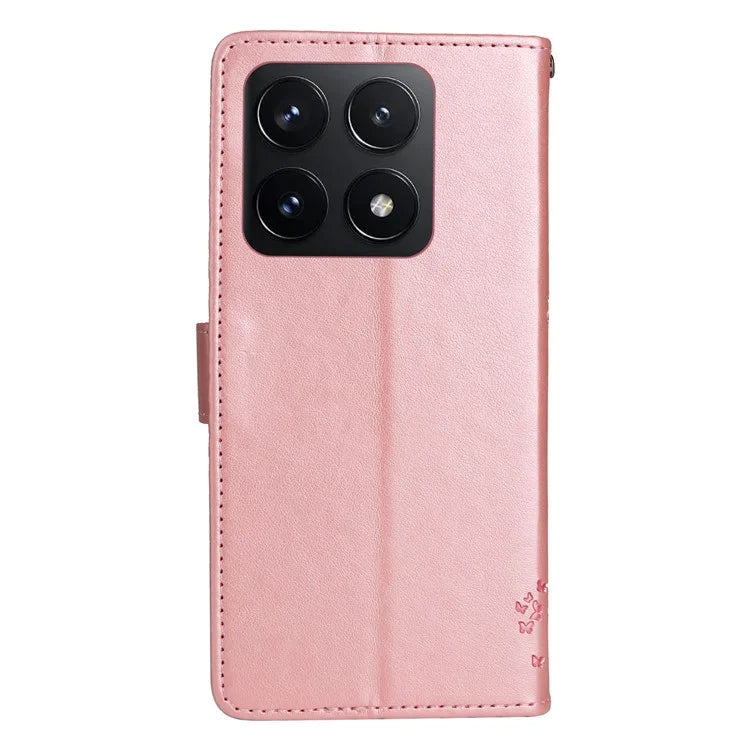 KT Imprinting Flower Series-3 For Xiaomi 14T Case Cat Tree Pattern Flip Leather Phone Cover