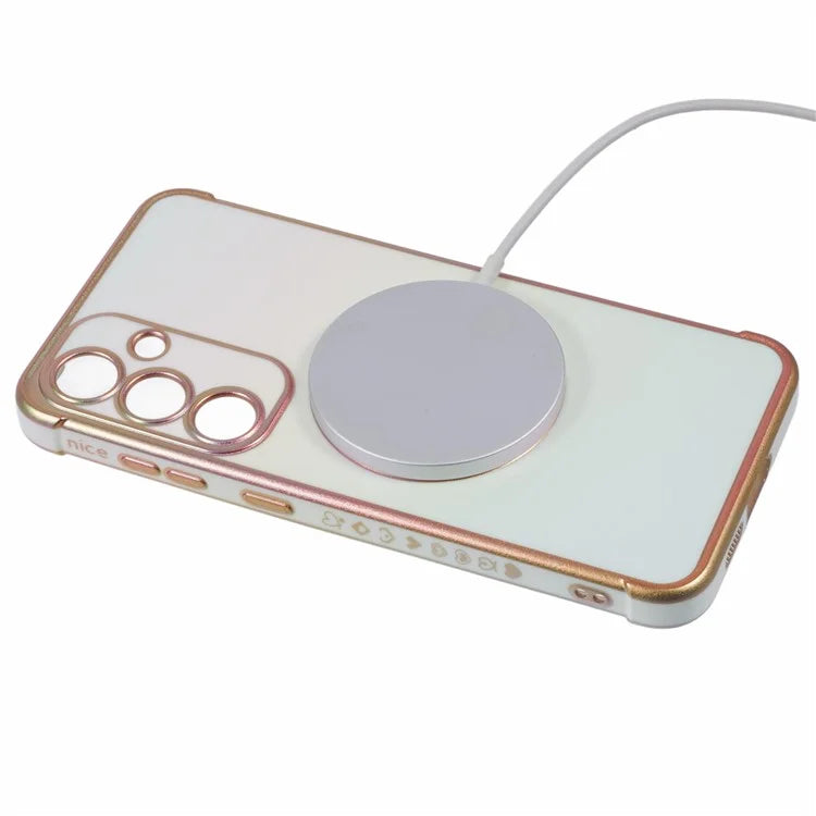 For Samsung Galaxy S24 FE Magnetic Case TPU Gradient Electroplated Phone Cover