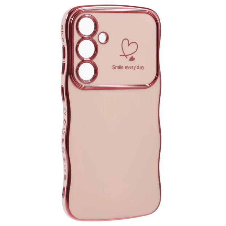 For Samsung Galaxy S24 FE Case Love Hearts TPU Phone Cover Curly Wave Frame Large Window