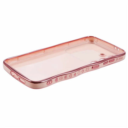 For Samsung Galaxy S24 FE Case Love Hearts TPU Phone Cover Curly Wave Frame Large Window