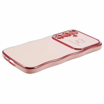 For Samsung Galaxy S24 FE Case Love Hearts TPU Phone Cover Curly Wave Frame Large Window