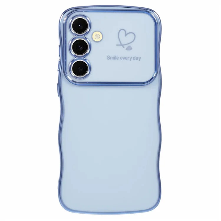 For Samsung Galaxy S24 FE Case Love Hearts TPU Phone Cover Curly Wave Frame Large Window