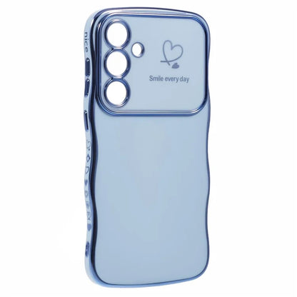 For Samsung Galaxy S24 FE Case Love Hearts TPU Phone Cover Curly Wave Frame Large Window