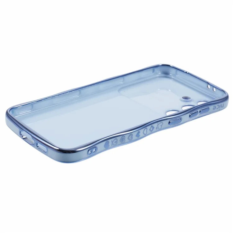 For Samsung Galaxy S24 FE Case Love Hearts TPU Phone Cover Curly Wave Frame Large Window