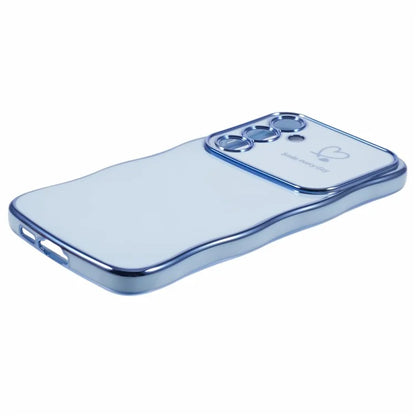 For Samsung Galaxy S24 FE Case Love Hearts TPU Phone Cover Curly Wave Frame Large Window