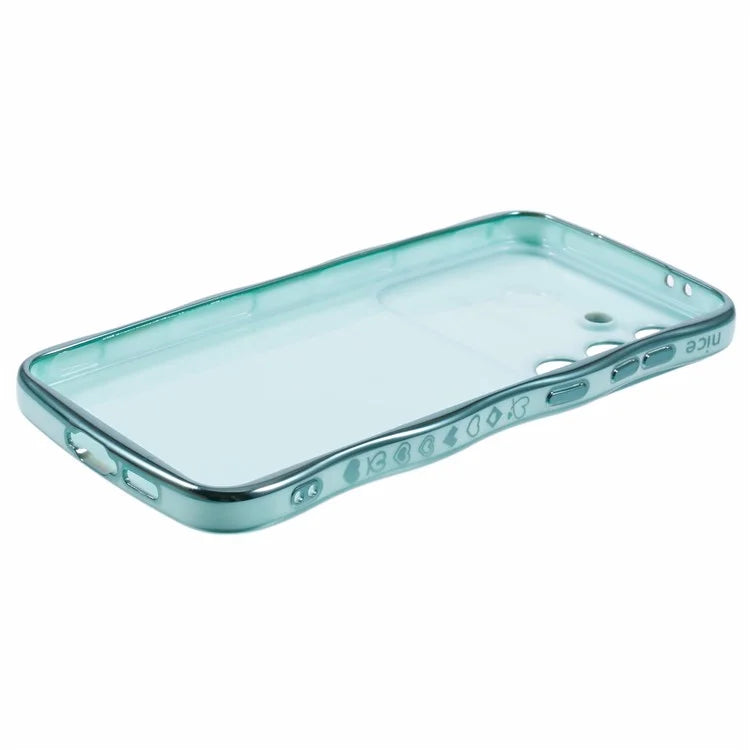 For Samsung Galaxy S24 FE Case Love Hearts TPU Phone Cover Curly Wave Frame Large Window