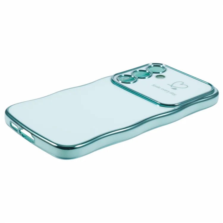 For Samsung Galaxy S24 FE Case Love Hearts TPU Phone Cover Curly Wave Frame Large Window