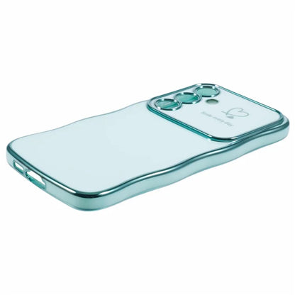 For Samsung Galaxy S24 FE Case Love Hearts TPU Phone Cover Curly Wave Frame Large Window