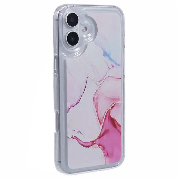 For iPhone 16 Case Marble Pattern Airbag Drop Protection TPU Phone Cover