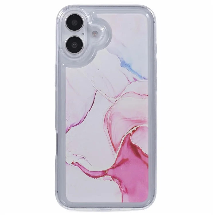 For iPhone 16 Case Marble Pattern Airbag Drop Protection TPU Phone Cover