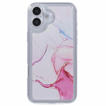For iPhone 16 Case Marble Pattern Airbag Drop Protection TPU Phone Cover