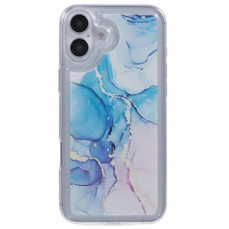 For iPhone 16 Case Marble Pattern Airbag Drop Protection TPU Phone Cover