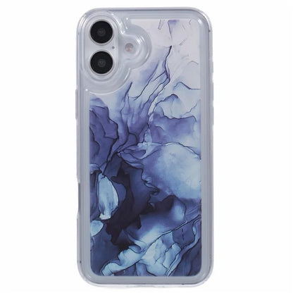 For iPhone 16 Case Marble Pattern Airbag Drop Protection TPU Phone Cover