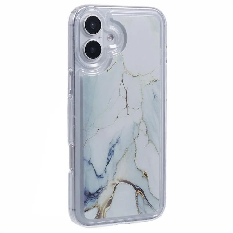 For iPhone 16 Case Marble Pattern Airbag Drop Protection TPU Phone Cover