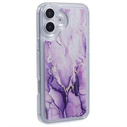 For iPhone 16 Case Marble Pattern Airbag Drop Protection TPU Phone Cover